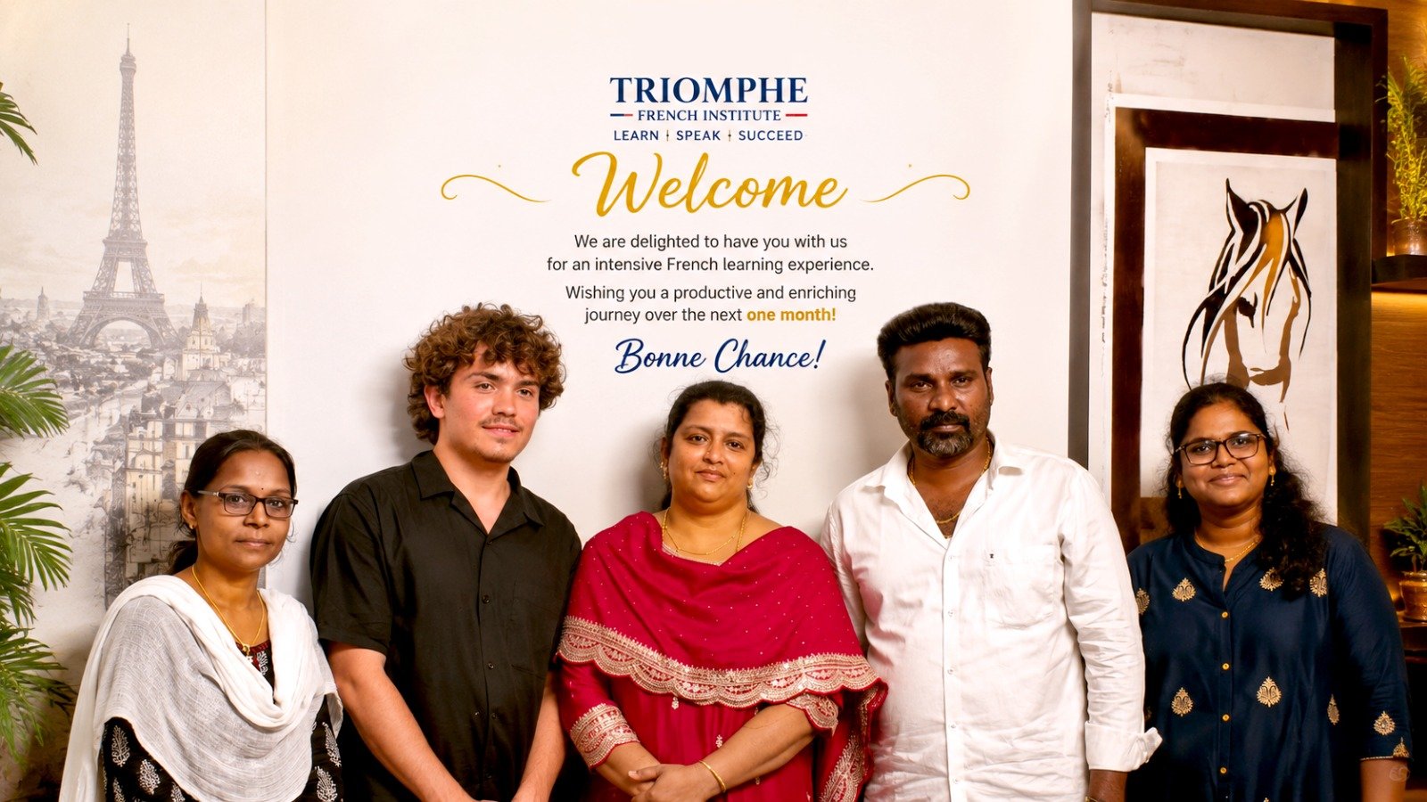 French class, DELF exam, TEF training, Le Triomphe Pondicherry, online course, French coaching India